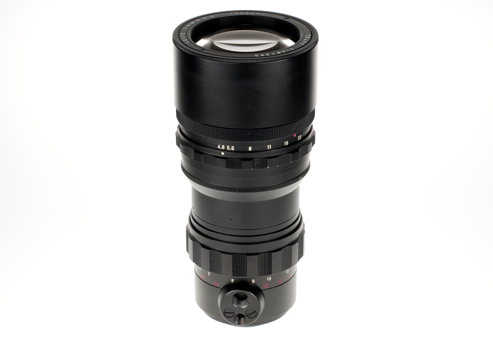 Leica MDa, chrom + Telyt 1:4,8/280mm, schwarz + Visoflex II