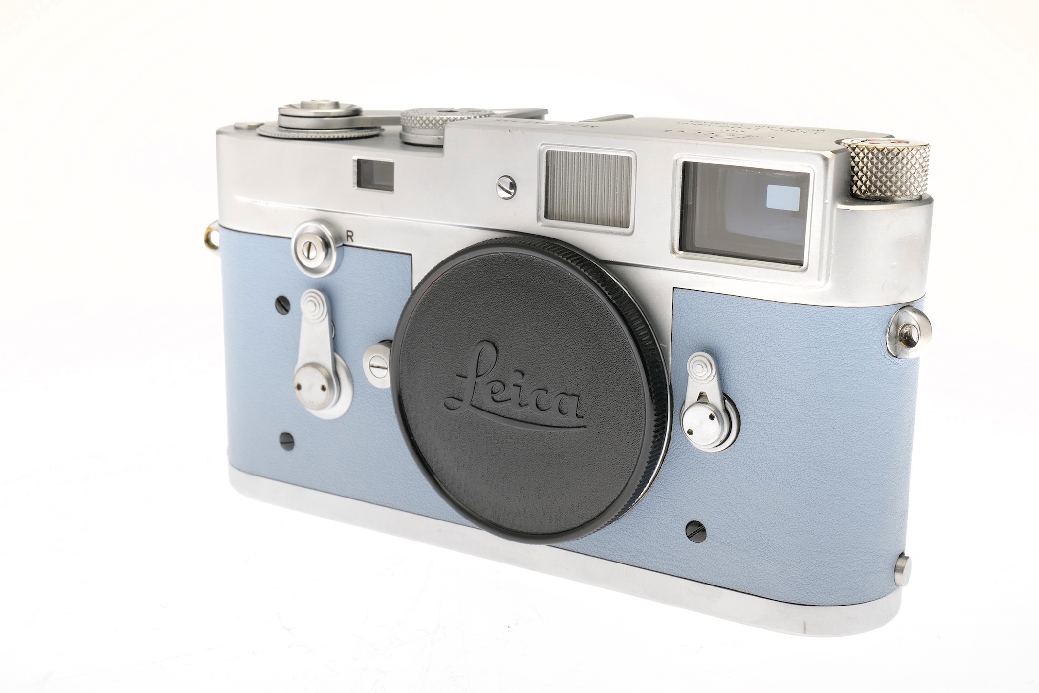 Leica M2 silbern verchromt Sonderbelederung Press Button