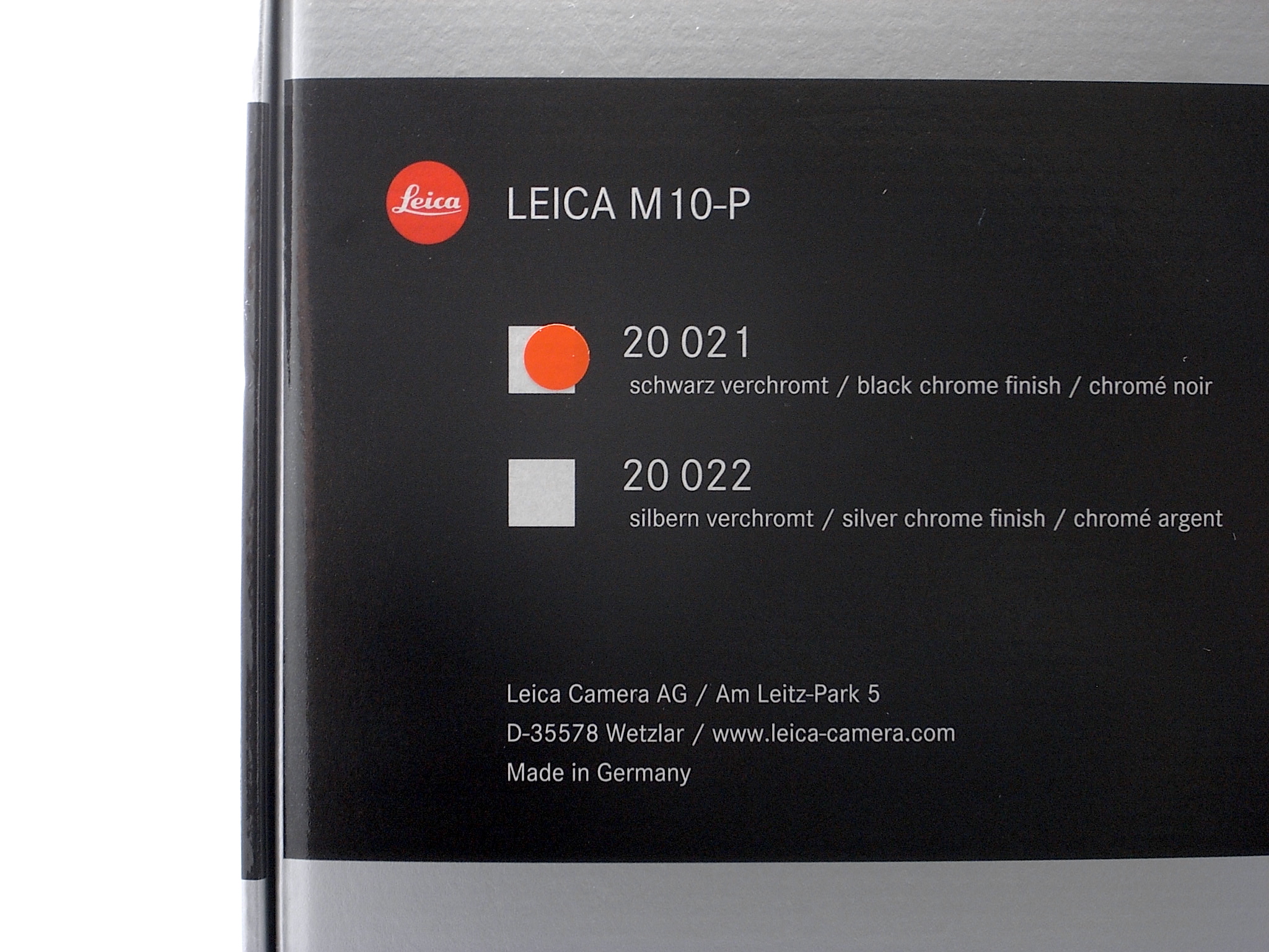 Leica M10-P black chrome-plated