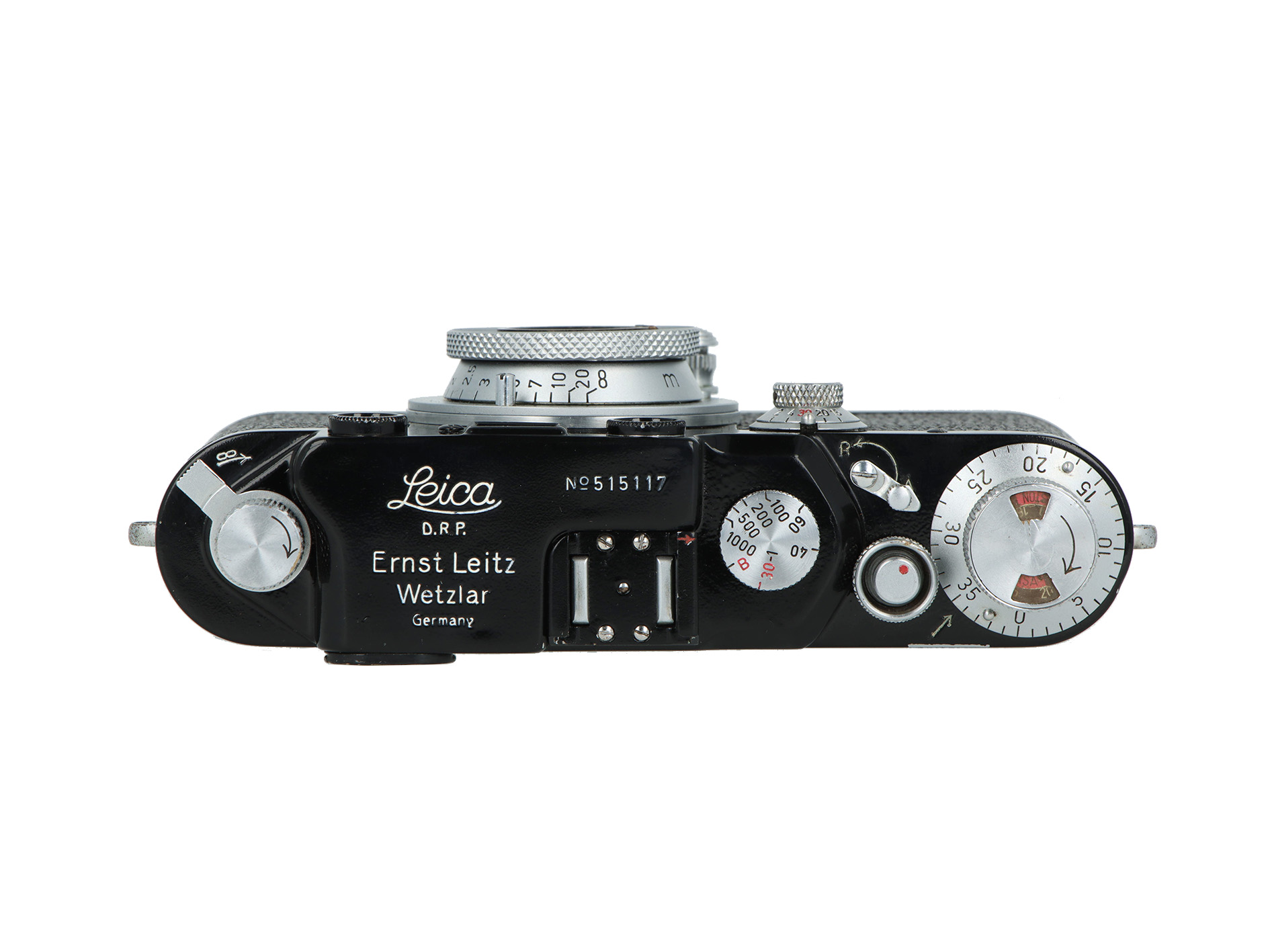 Leica IIIC ridipinta di nero + Elmar 50mm 3,5 argento (10064) Leica IIIC ridipinta di nero + Elmar 50mm 3,5 argento (10064)