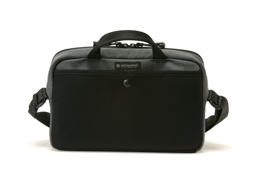 Artisan&Artist PVC leather/Nylon bag ACAM BS0003 BKGY