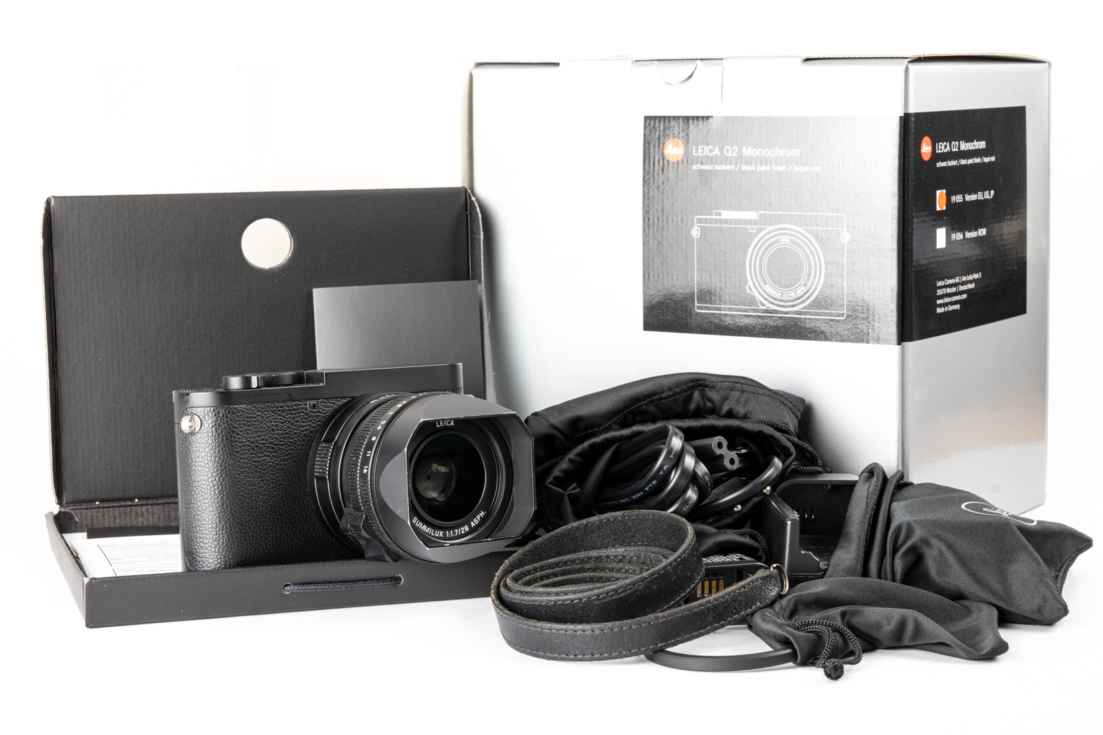 Leica Q2 Monochrom, schwarz , Vers. EU/US/JP