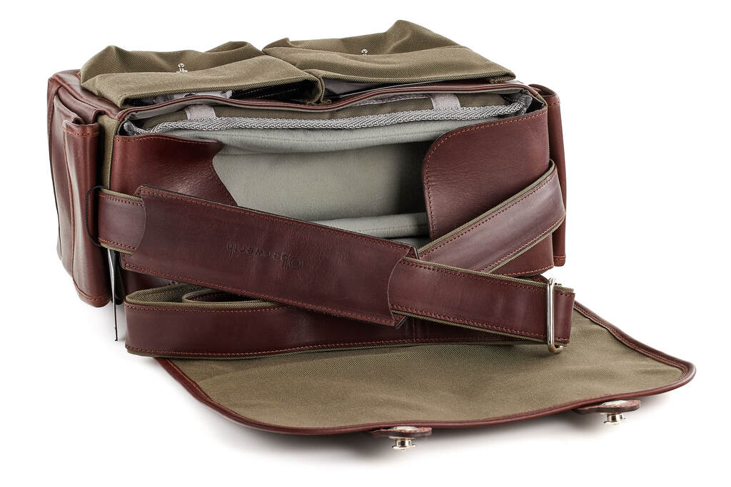 Oberwerth Heidelberg Leder dunkelbraun / Cordura oliv