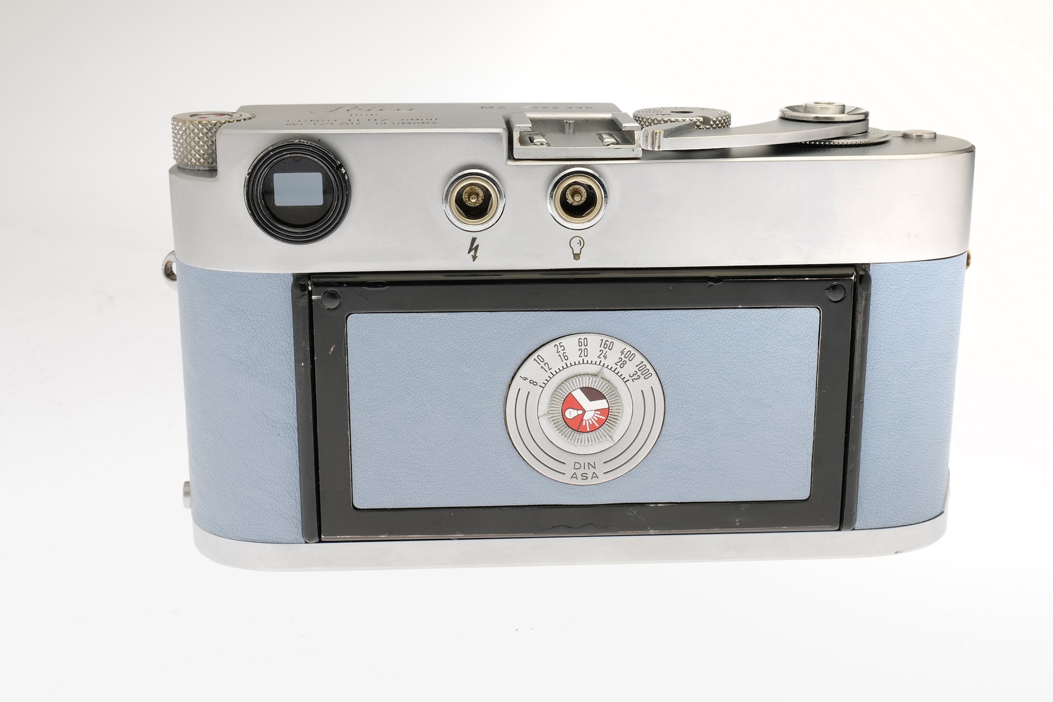 Leica M2 silbern verchromt Sonderbelederung Press Button