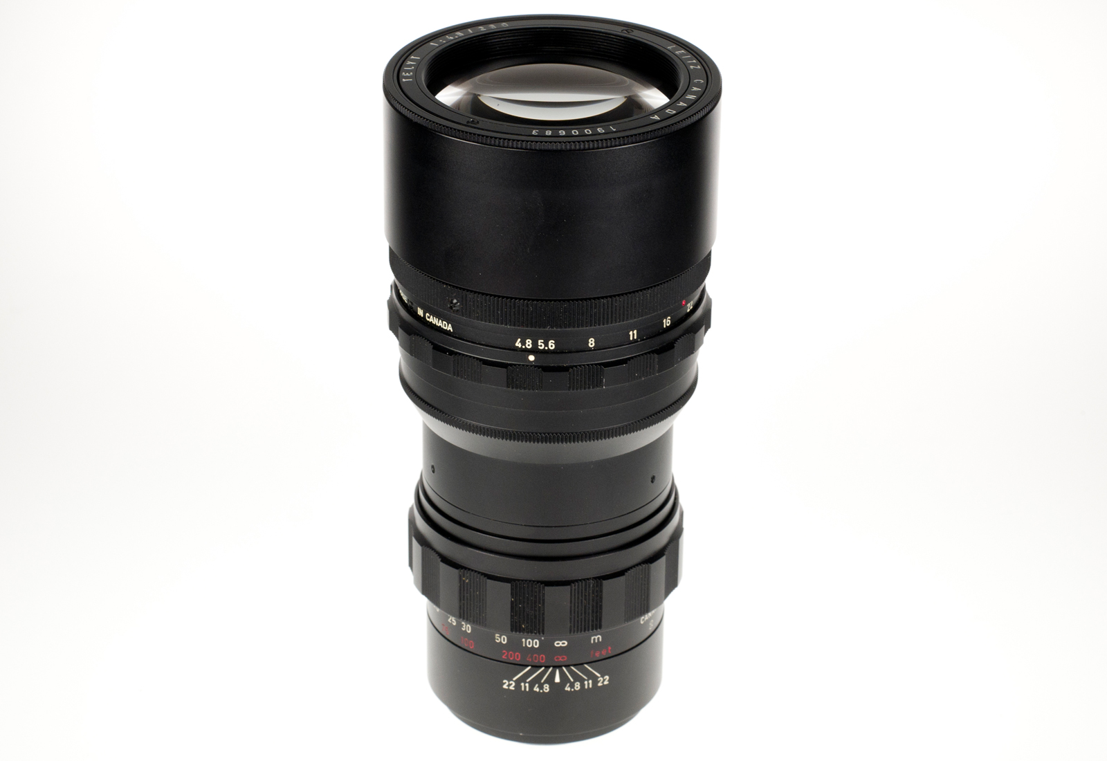 Leica MDa, chrome + Telyt 1:4,8/280mm, black + Visoflex II