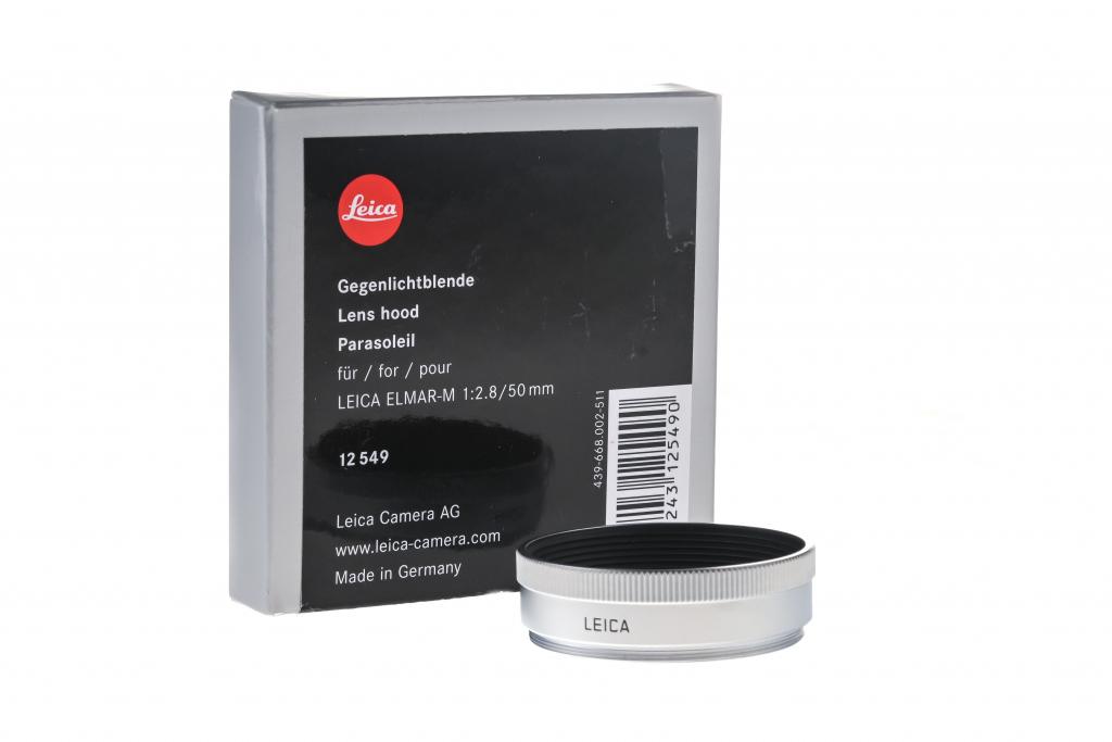 Leica 12549 Hood f. Elmar-M 2,8/50mm chrome - like new condition Leica 12549 Hood f. Elmar-M 2,8/50mm chrome - like new condition