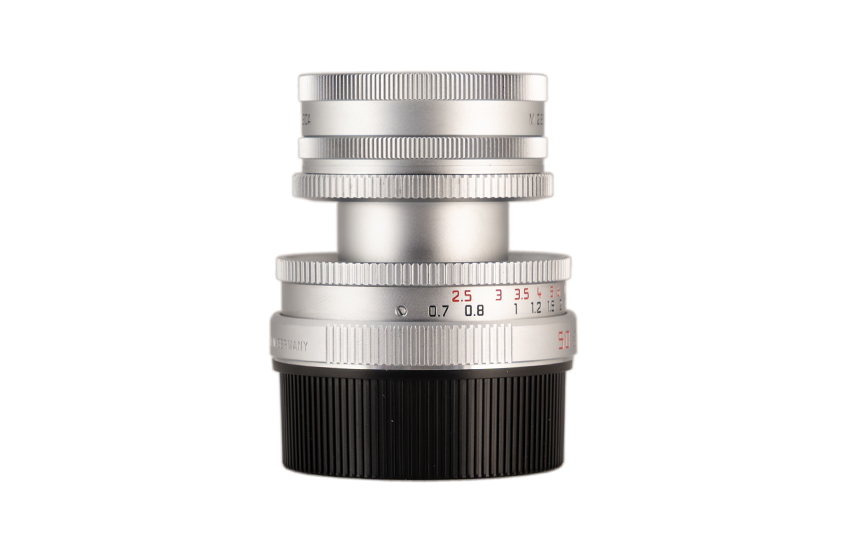 LEICA ELMAR-M 1:2,8/50, silver chrome finish, collapsible DUAL RANGE (V2) 11823