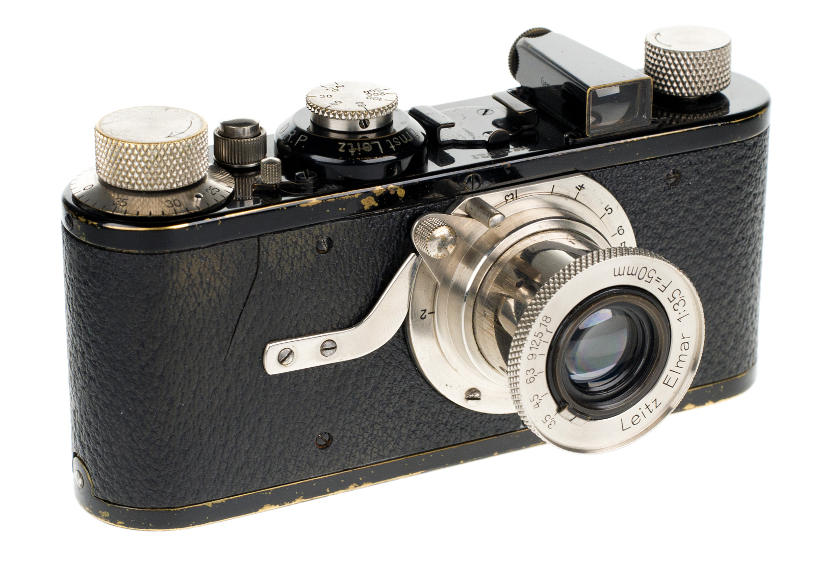 Leica I Mod. A, schwarz + Elmar 1:3,5/50mm (Germany Gravur)