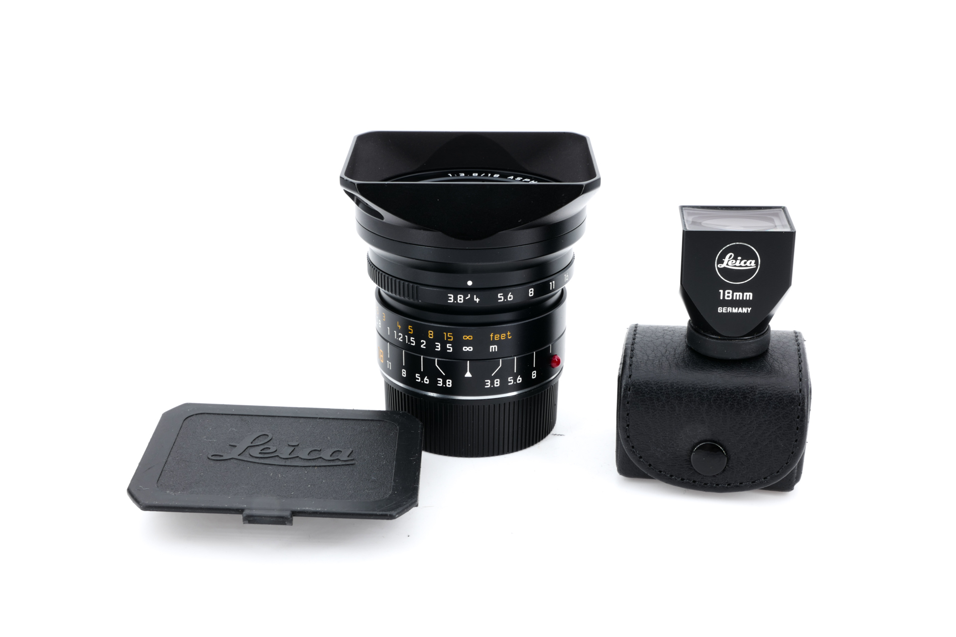 LEICA SUPER-ELMAR-M 3.8/18 ASPH. black anodised with viewfinder 18mm