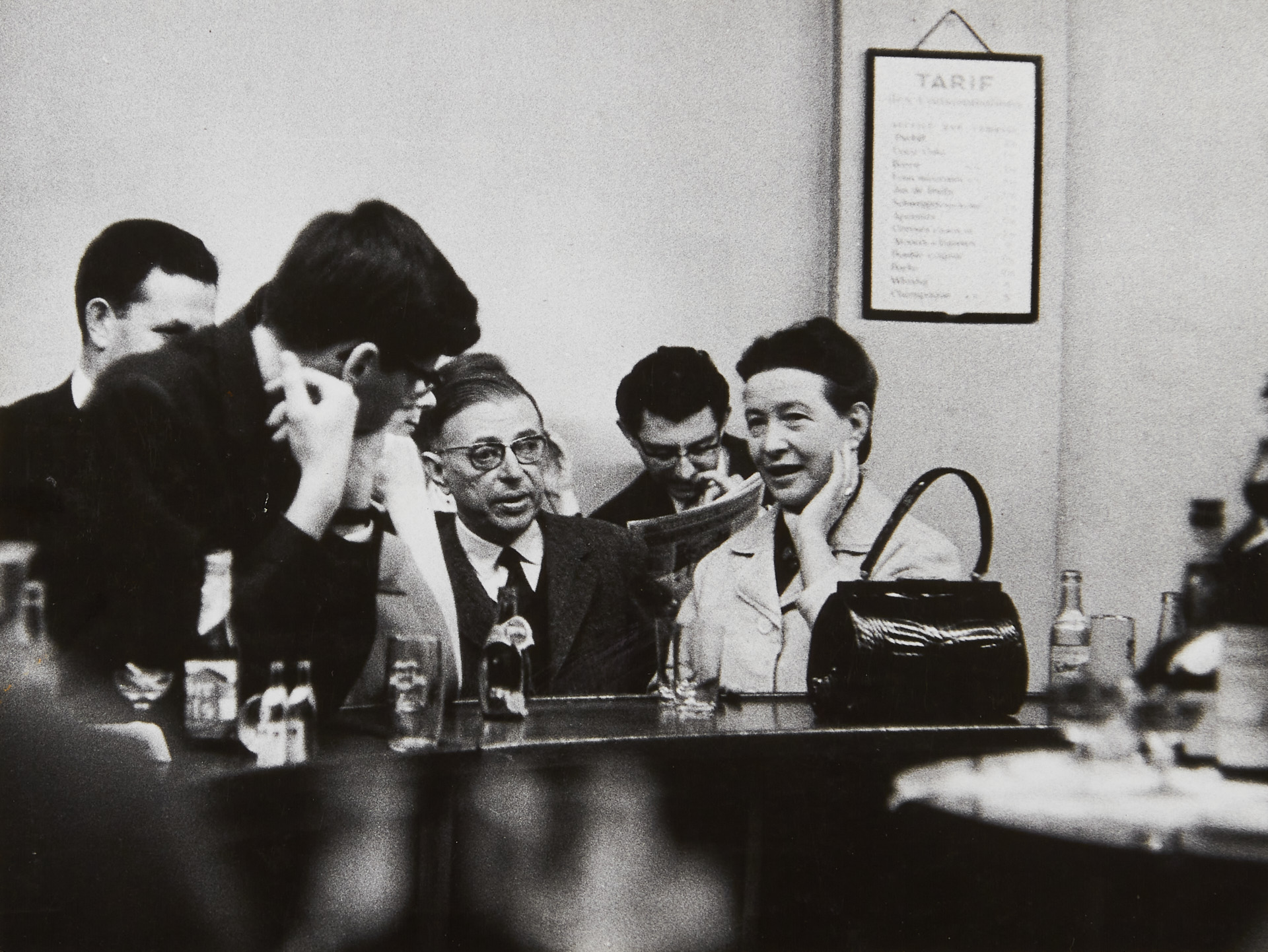 SABINE WEISS (1924-2021) - Jean Paul Sartre and Simone de Beauvoir, Théâtre des Champs Elysées 1950* SABINE WEISS (1924-2021) - Jean Paul Sartre and Simone de Beauvoir, Théâtre des Champs Elysées 1950*