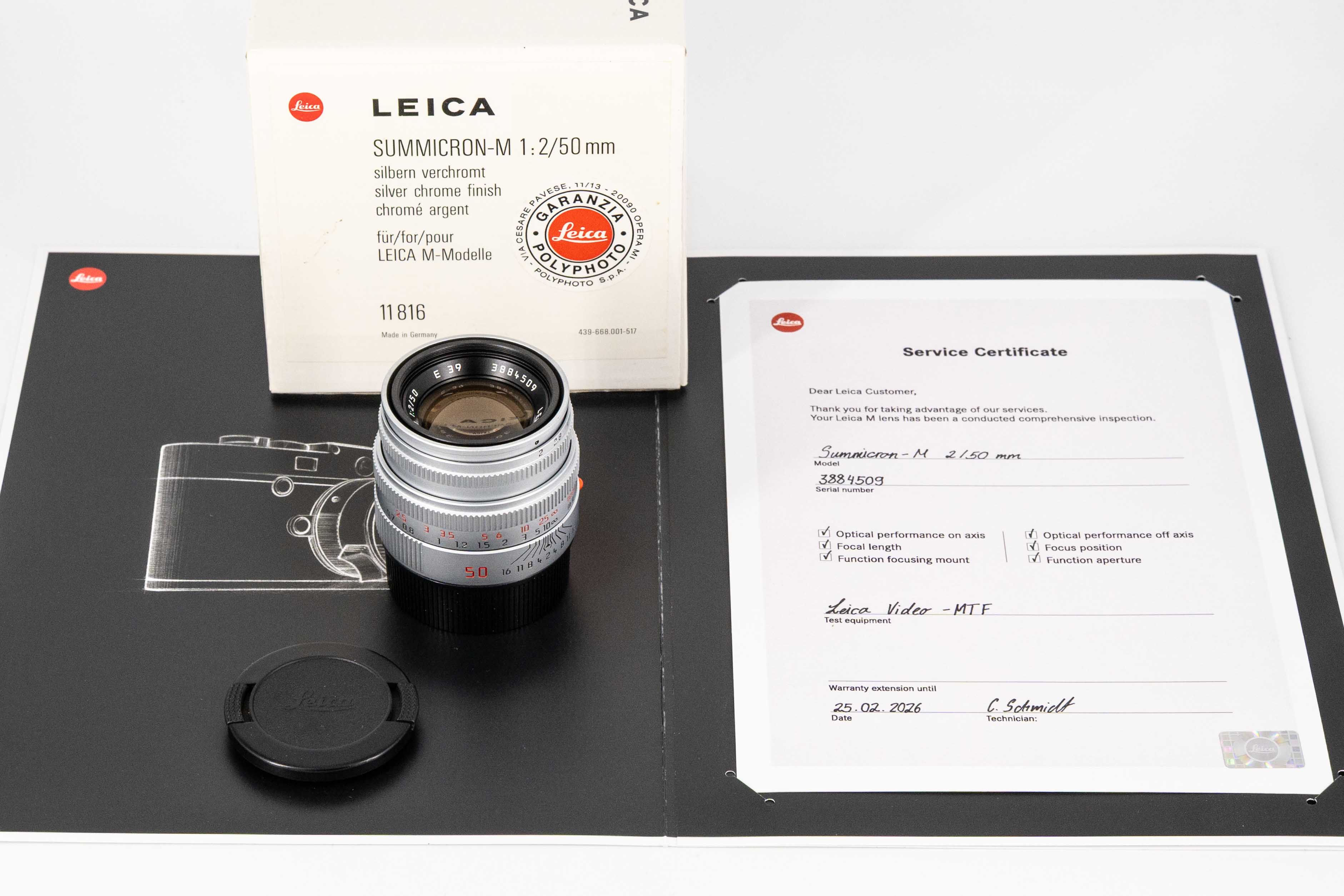 SUMMICRON-M 2/50 mm, silver chrome-plated