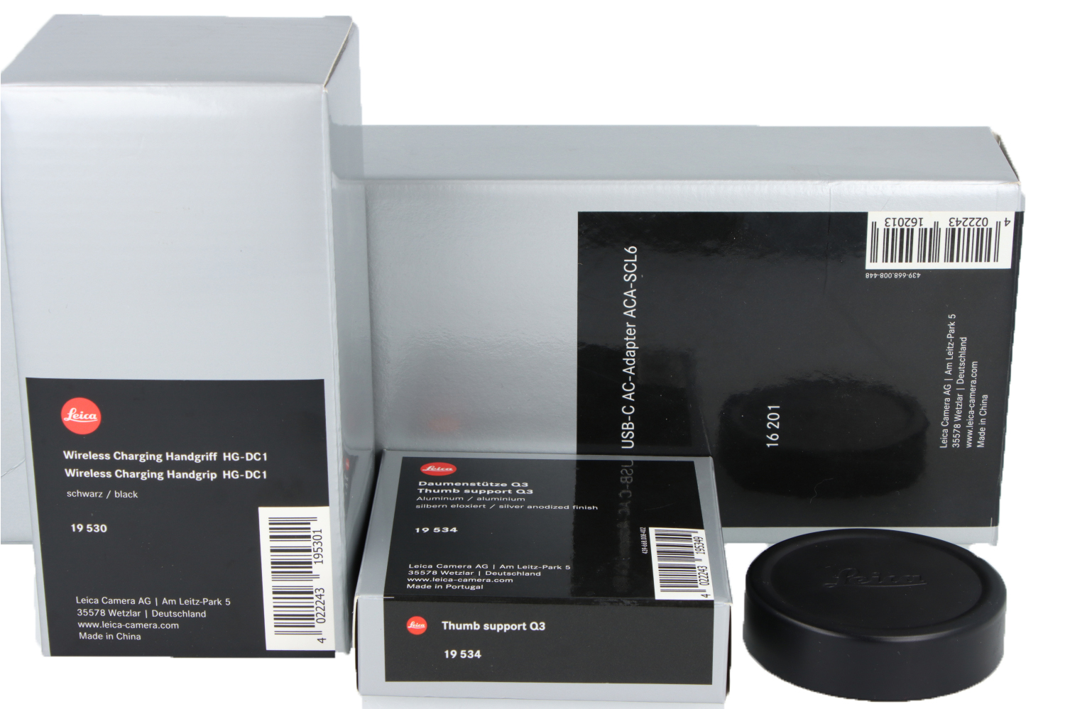 Kit Leica Q3 43 + Silberner Daumenständer + Ladehandgriff + USB-C AC-Adapter (19084)
