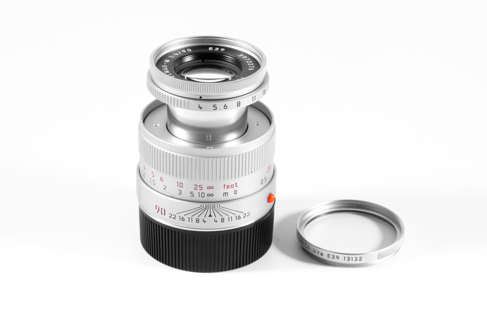 LEICA MACRO-ELMAR-M1:4/90mm,silbern verchromt