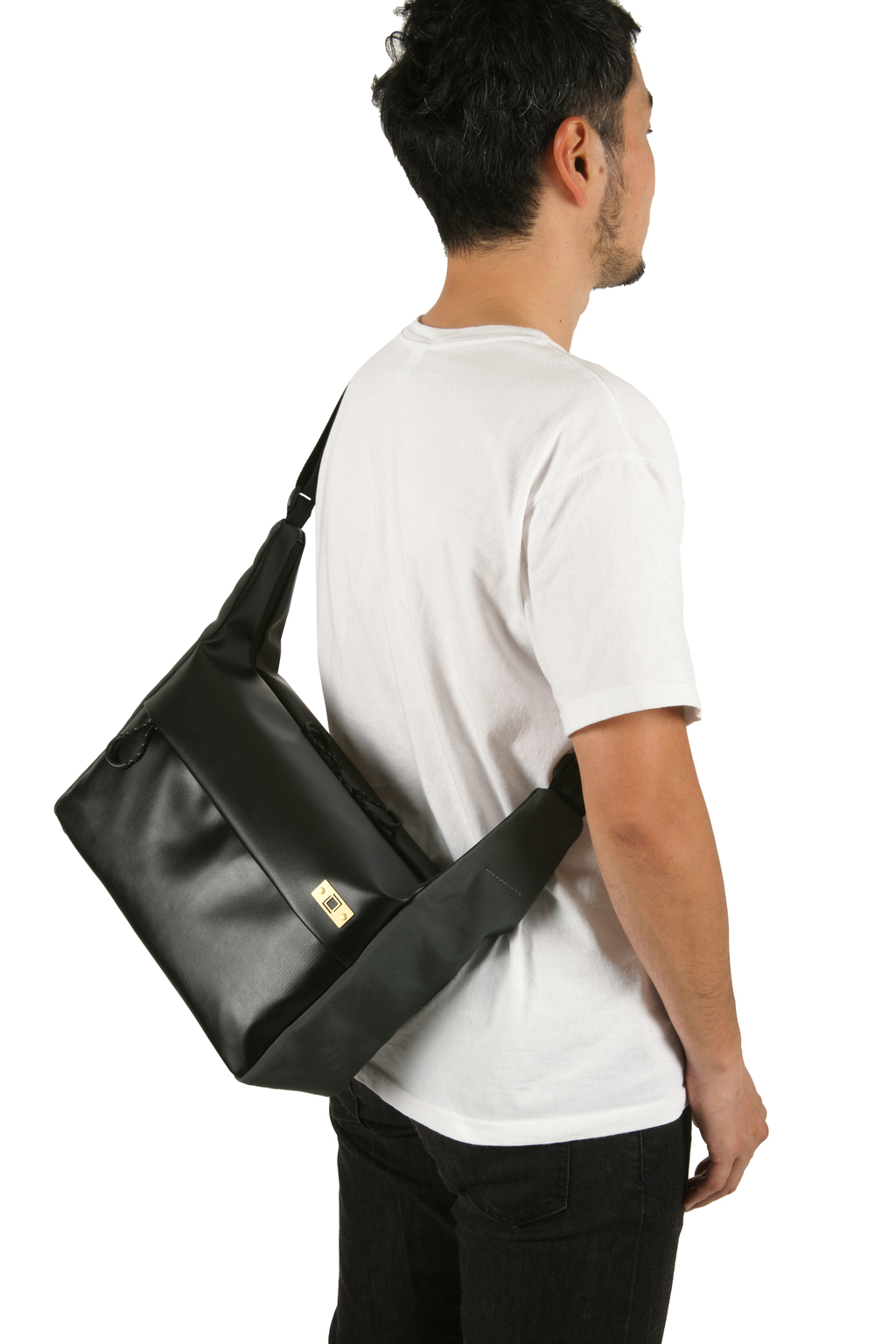 Artisan&Artist PVC leather/Nylon bag ACAM BS0002 BKGY