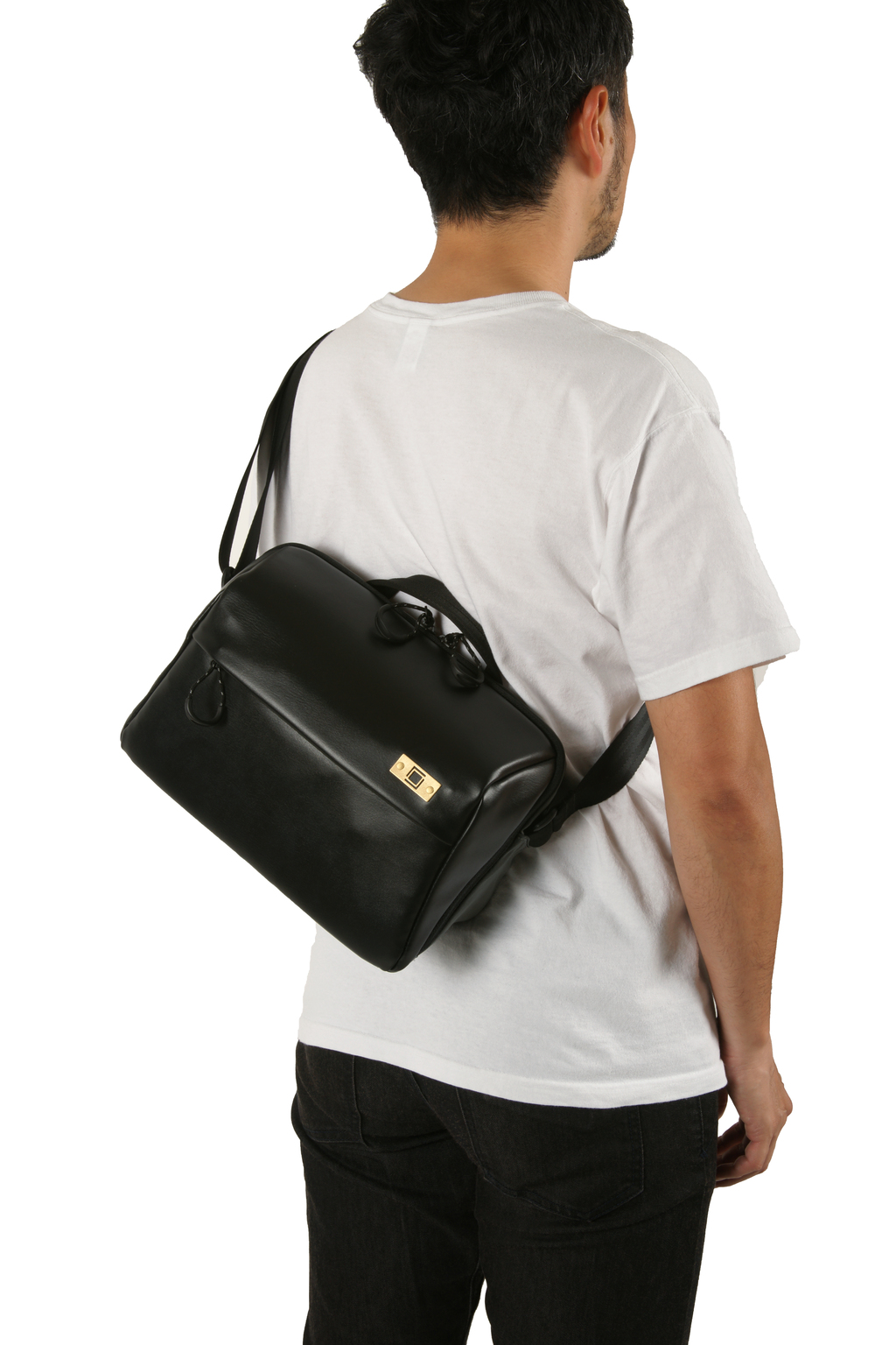 Artisan&Artist PVC leather/Nylon bag ACAM BS0003 BKGY