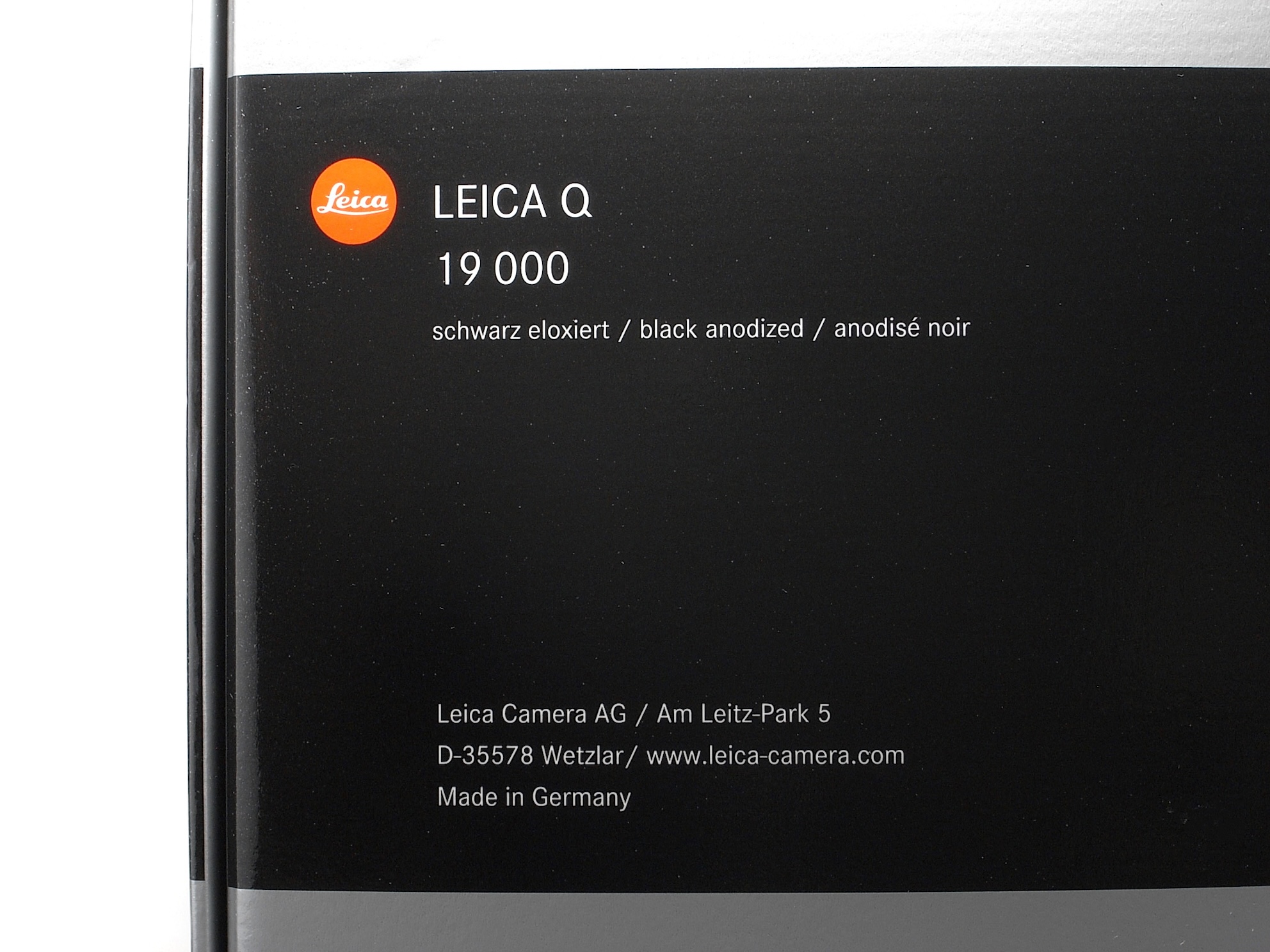 Leica Q Typ 116 schwarz