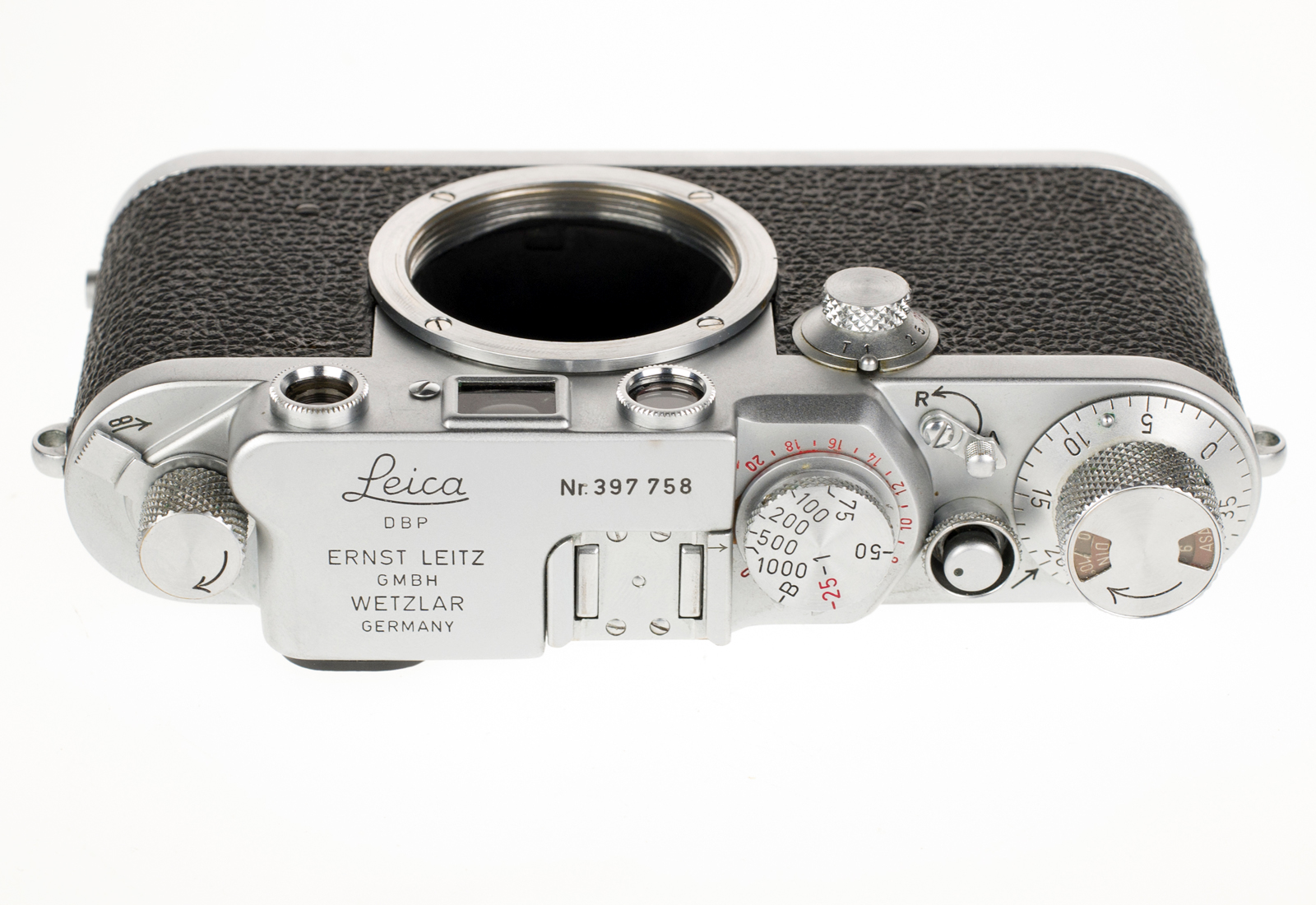 Leica IIIf Body, chrome Red Dial