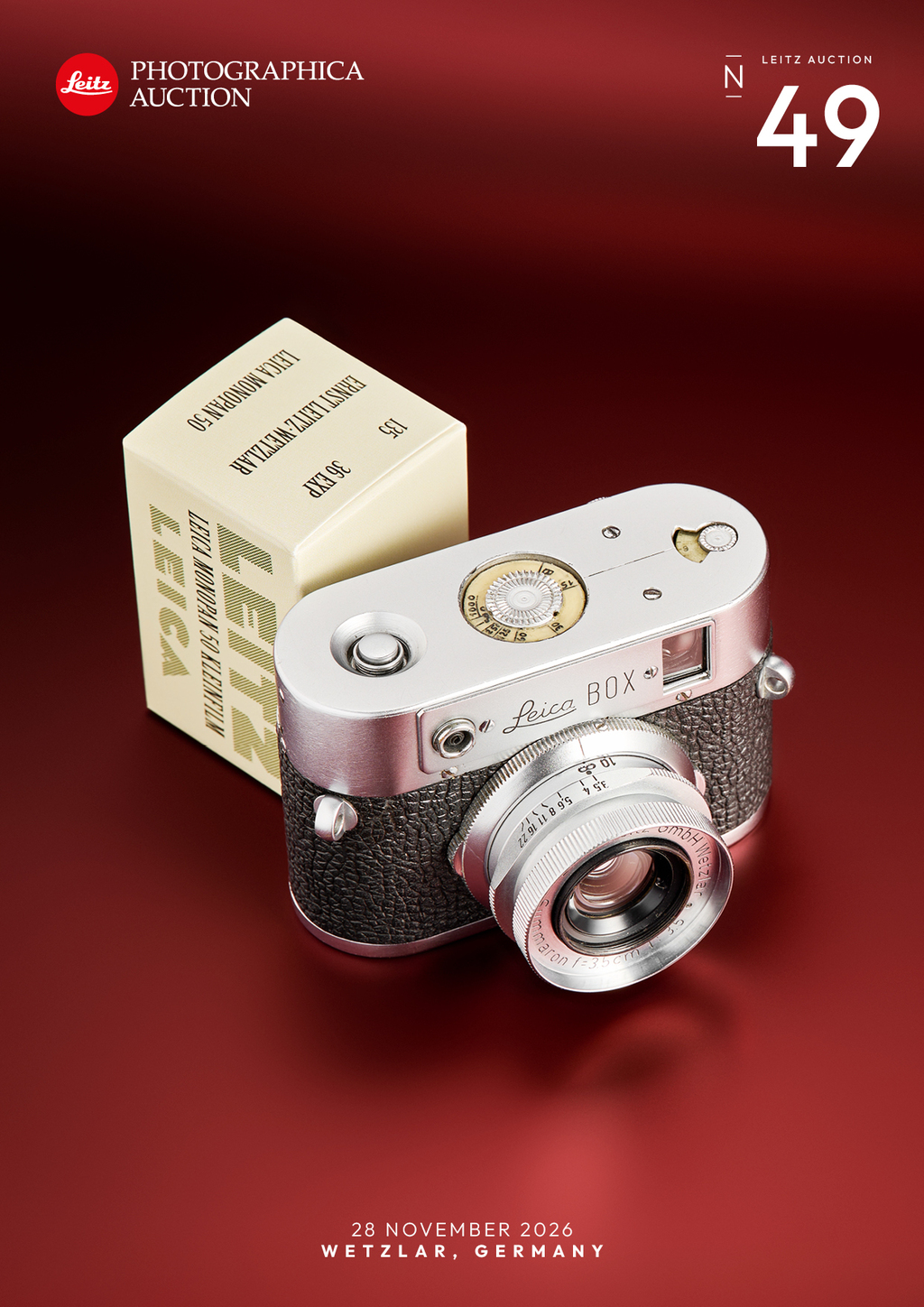Catalog for the 49th Camera Auction on November 28, 2026, including shipping