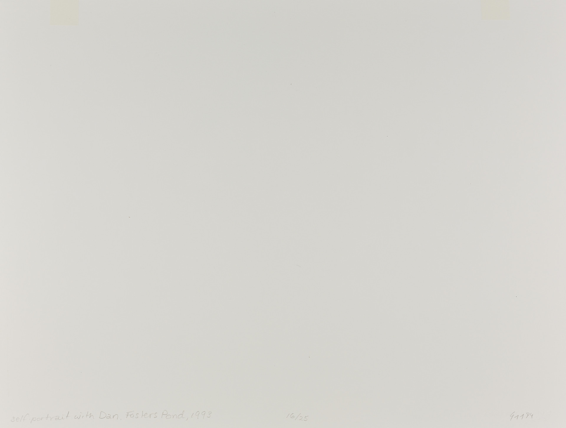 ARNO RAFAEL MINKKINEN (* 1945) - Self-portrait with Dan, Fosters Pond 1993 * ARNO RAFAEL MINKKINEN (* 1945) - Self-portrait with Dan, Fosters Pond 1993 *