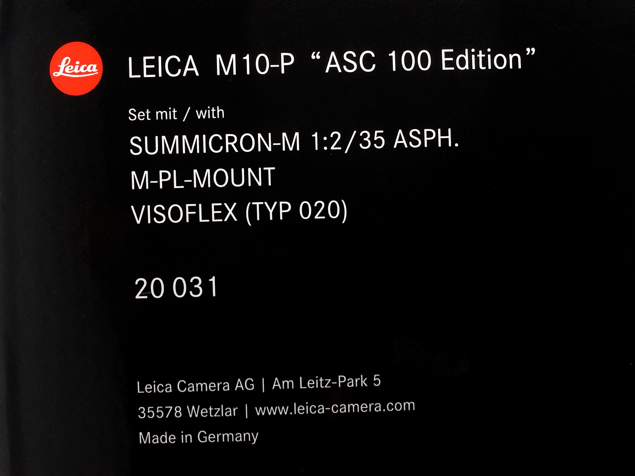 Leica M10-P black"ASC 100 Edition"
