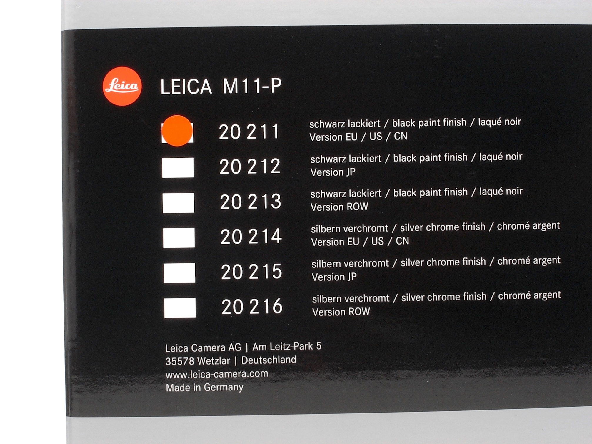 Leica M11-P black lacquered