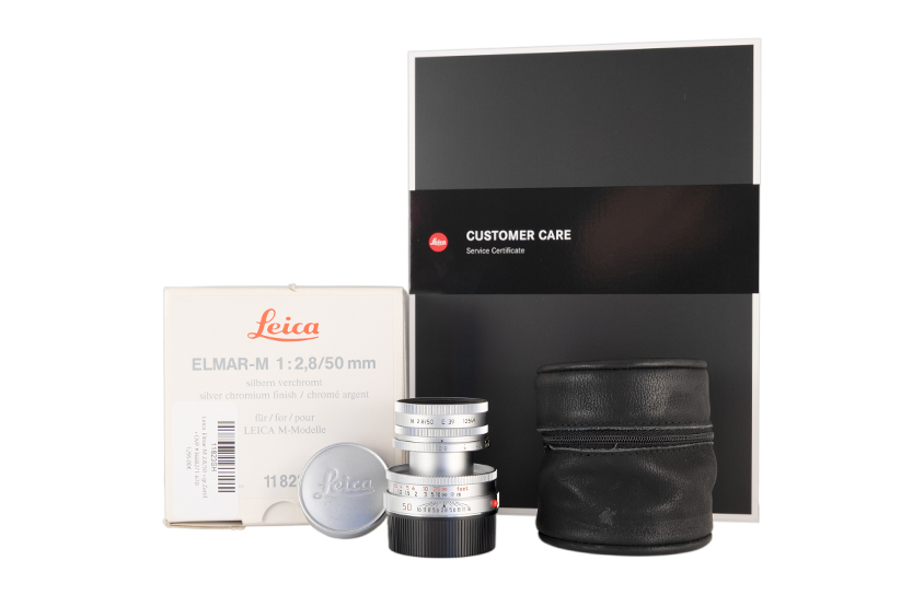 LEICA ELMAR-M 1:2,8/50, silver chrome finish, collapsible DUAL RANGE (V2) 11823