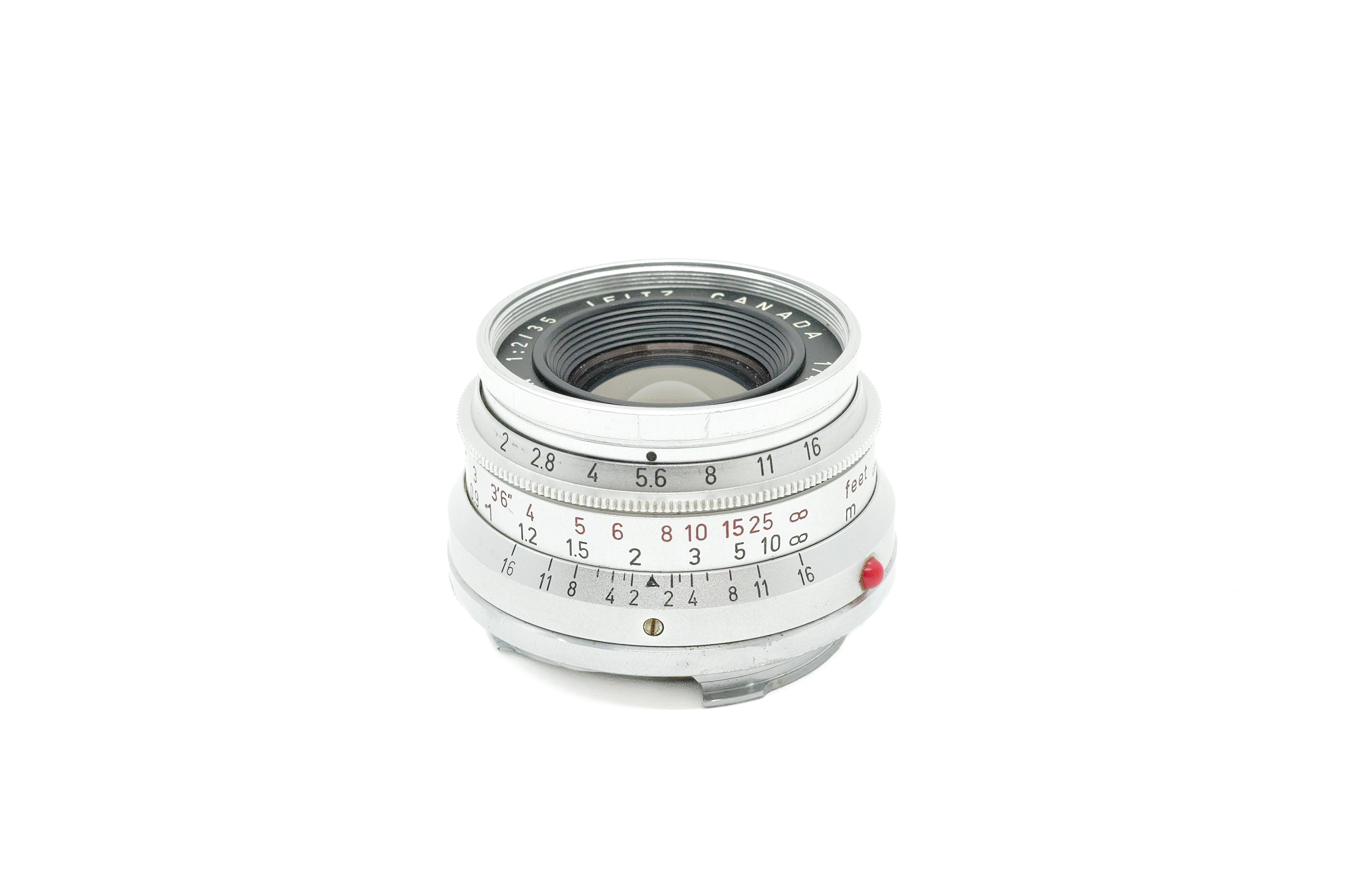 Leica Summicron-M 35mm f.2, silver. 8 elements