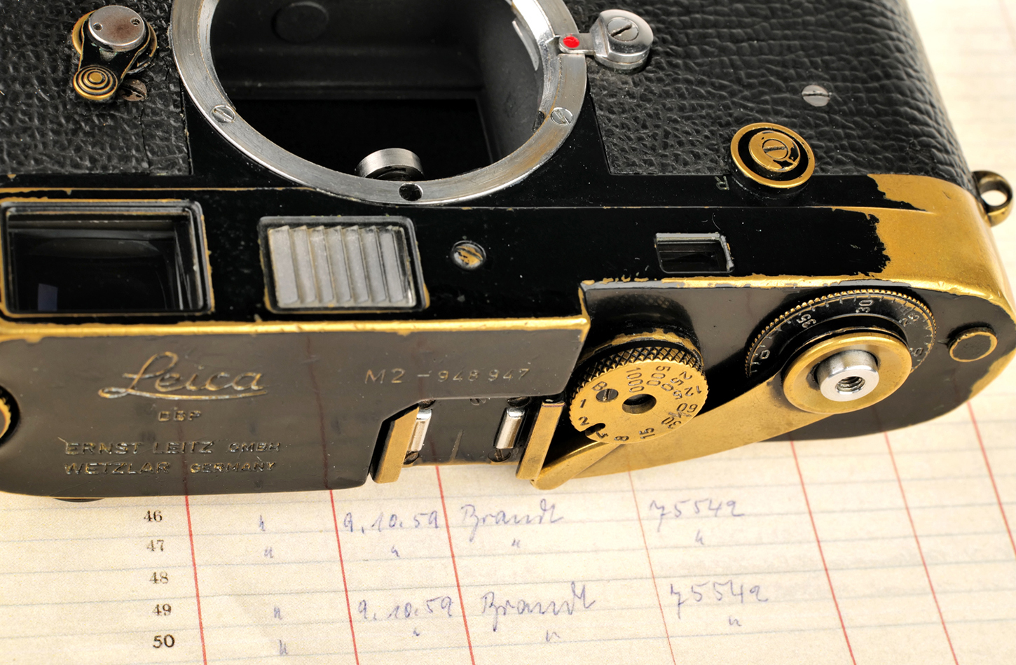 Leica M2 black paint Button Rewind