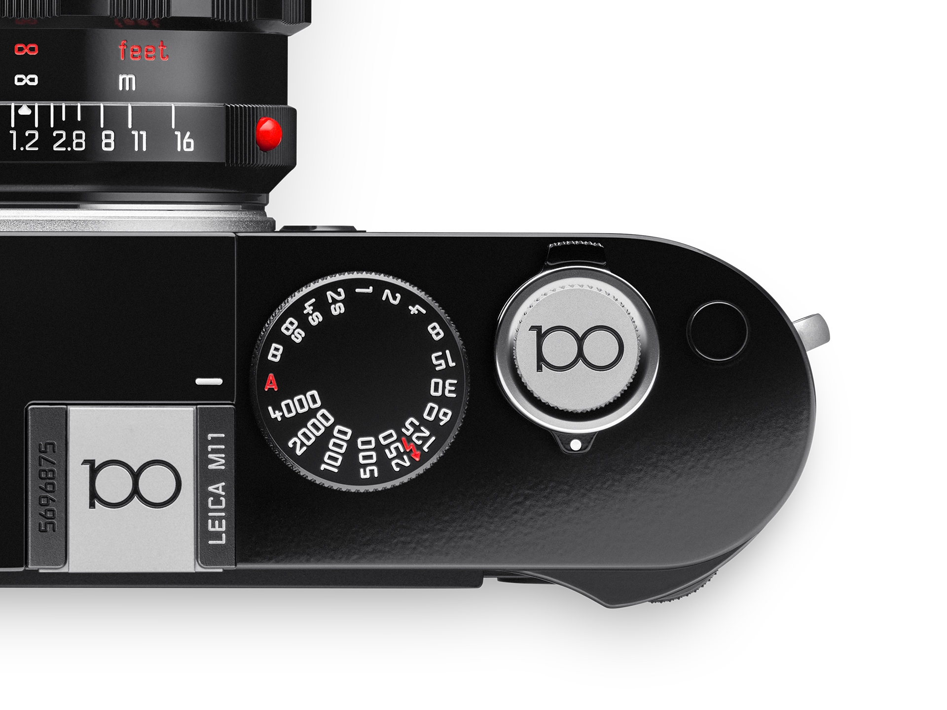 Leica Soft Release Button, Messing, silbern verchromt, 100 YEARS OF LEICA