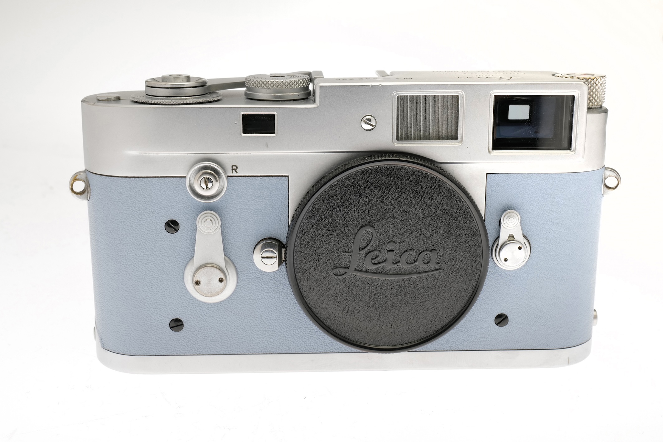 Leica M2 silbern verchromt Sonderbelederung Press Button