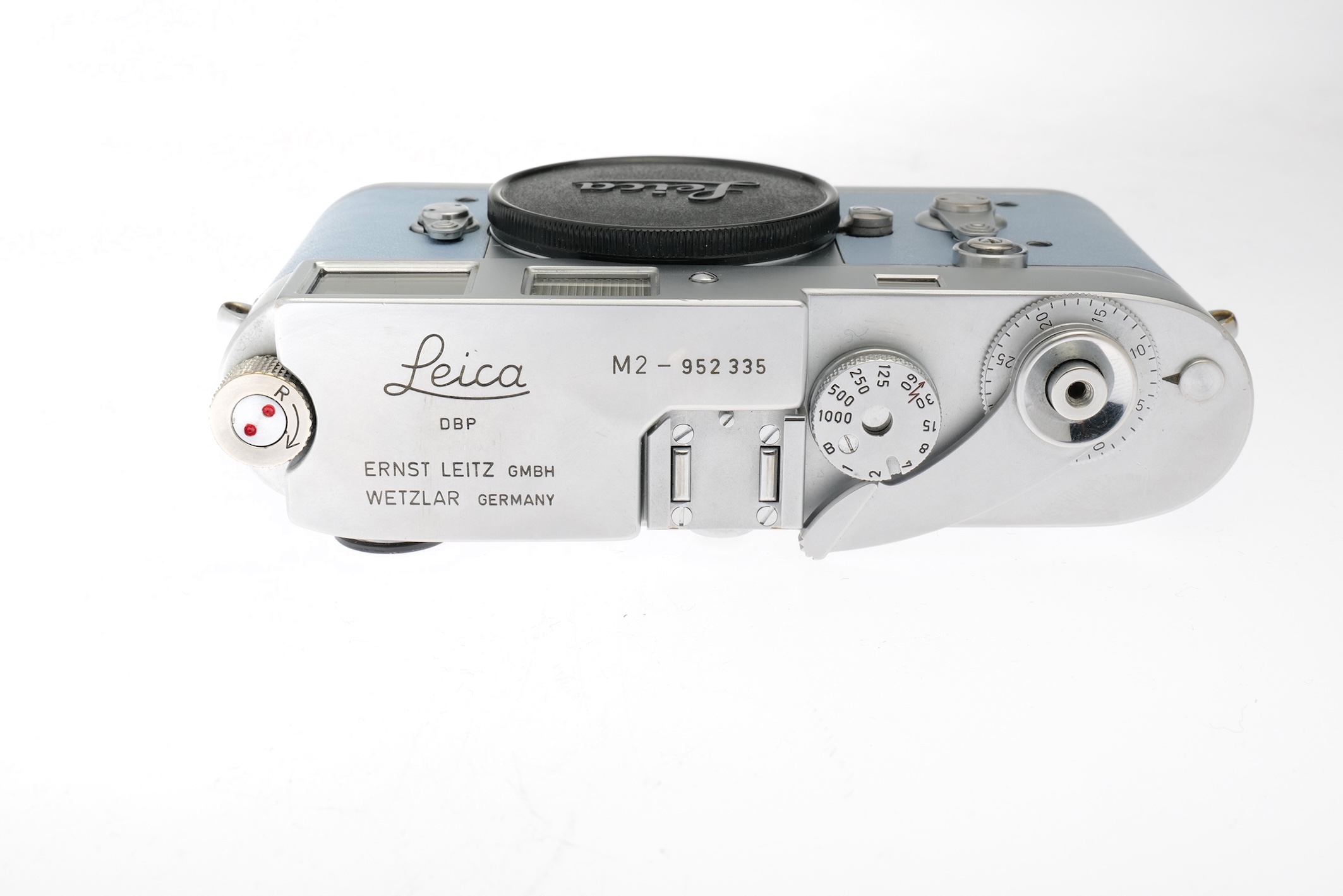 Leica M2 silbern verchromt Sonderbelederung Press Button