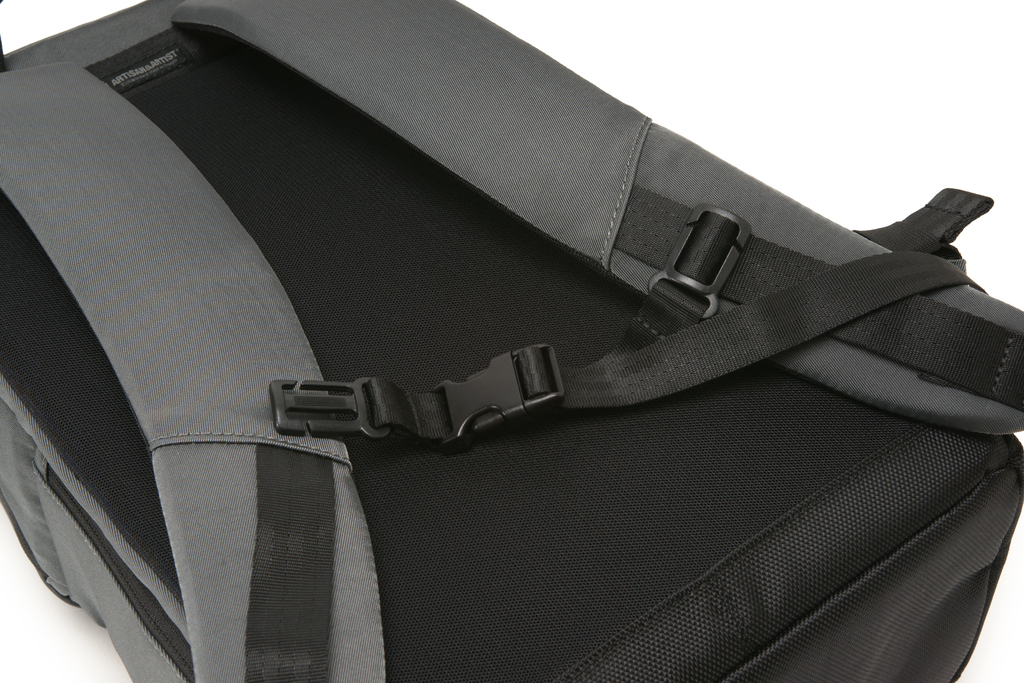 Artisan&Artist PVC leather/Nylon backpack ACAM BS0001 BKGY