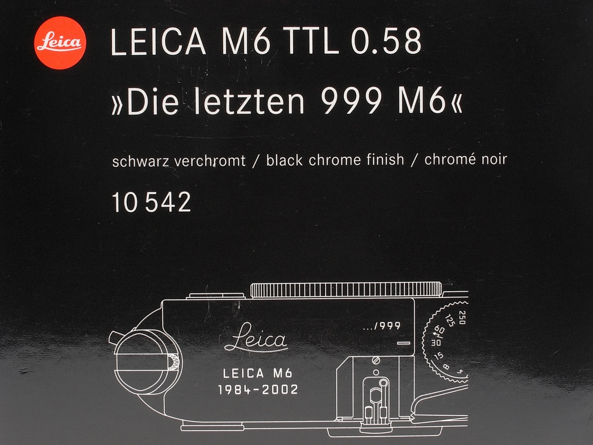 Leica M6 TTL 0.58 black "the last 999 M6"