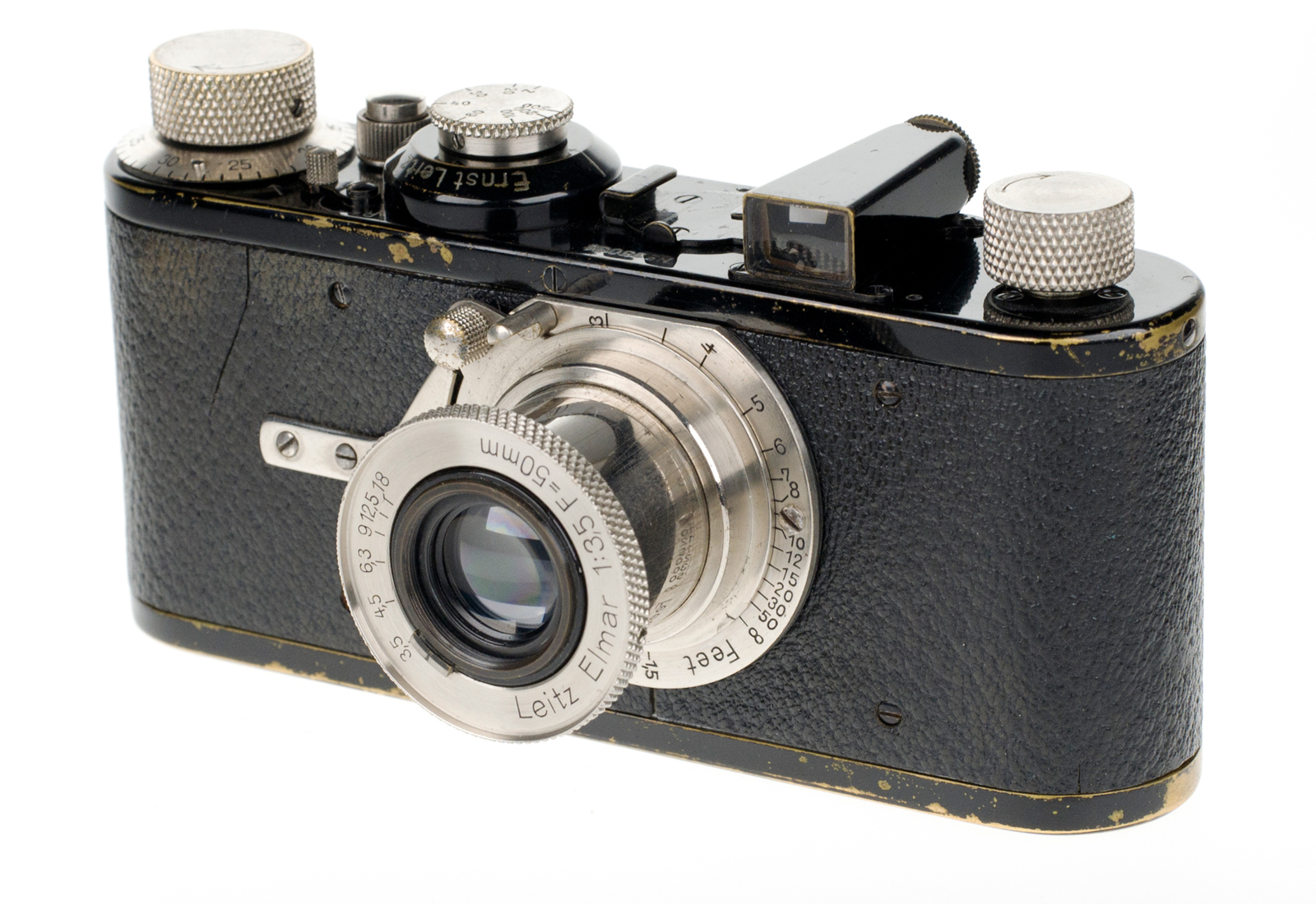 Leica I Mod. A, schwarz + Elmar 1:3,5/50mm (Germany Gravur)